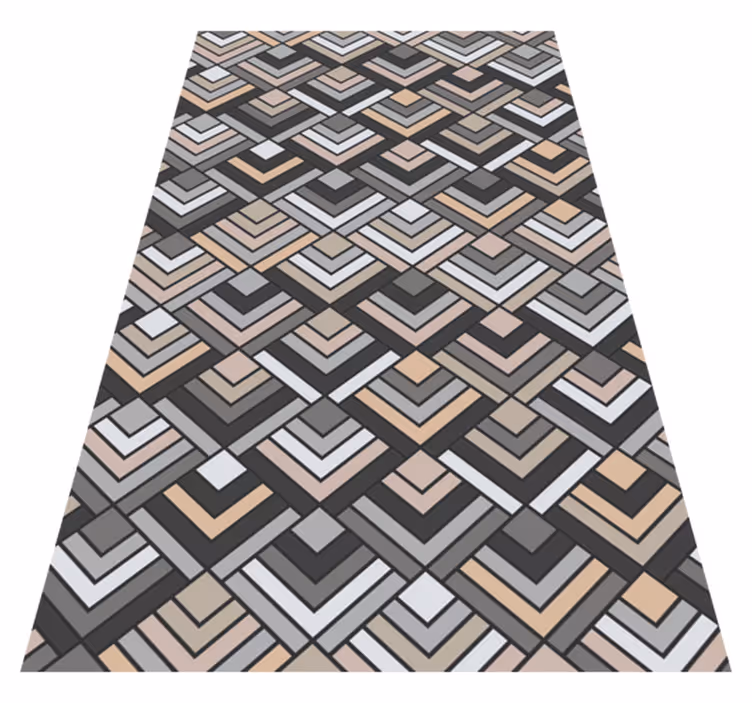 Dywan winylowy wzór geometryczny warstwowe kształty szewronu - TenStickers
