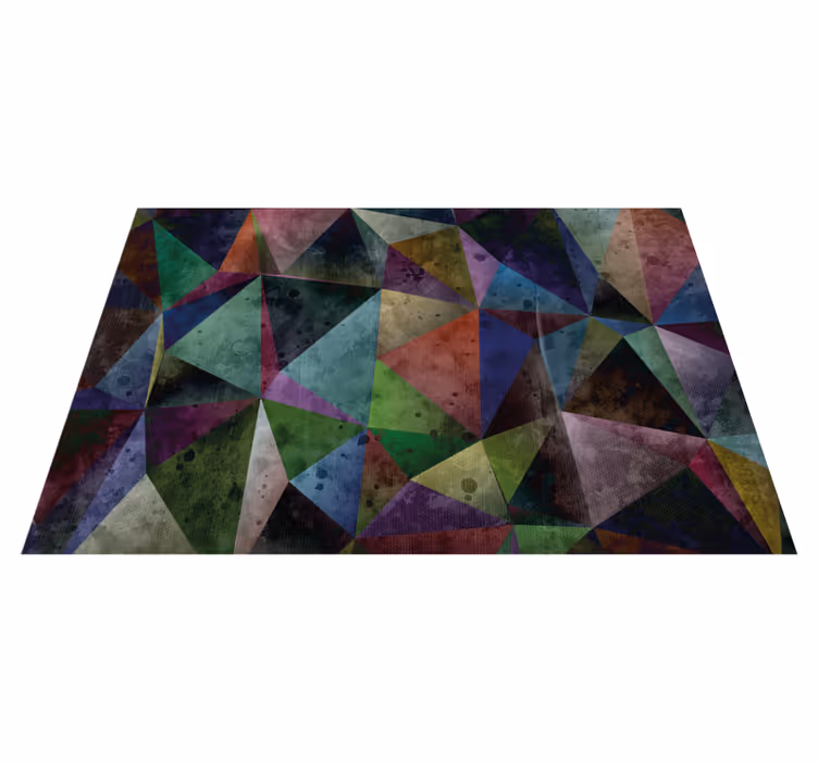 Dywan winylowy wzór geometryczny kolorowa mozaika trójkątów - TenStickers