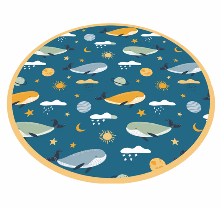 Dywan winylowy dla dziecka przygoda z wielorybami - TenStickers