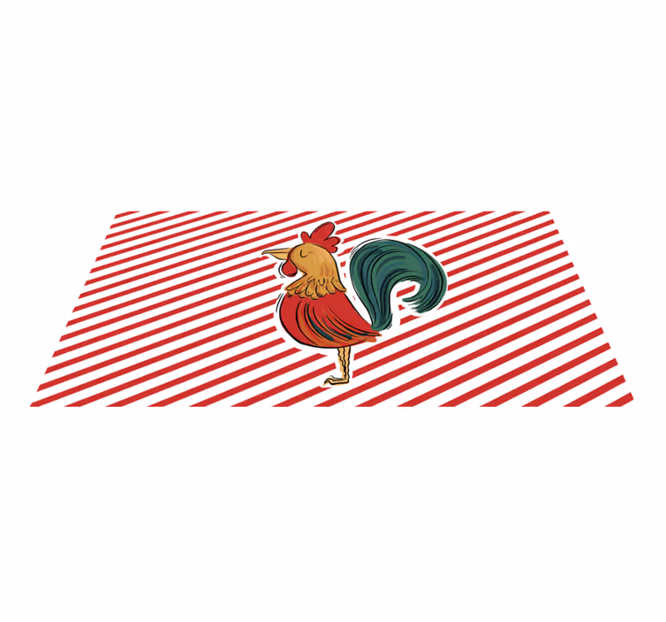 Dywan winylowy zwierzęta kolorowa grafika koguta - TenStickers