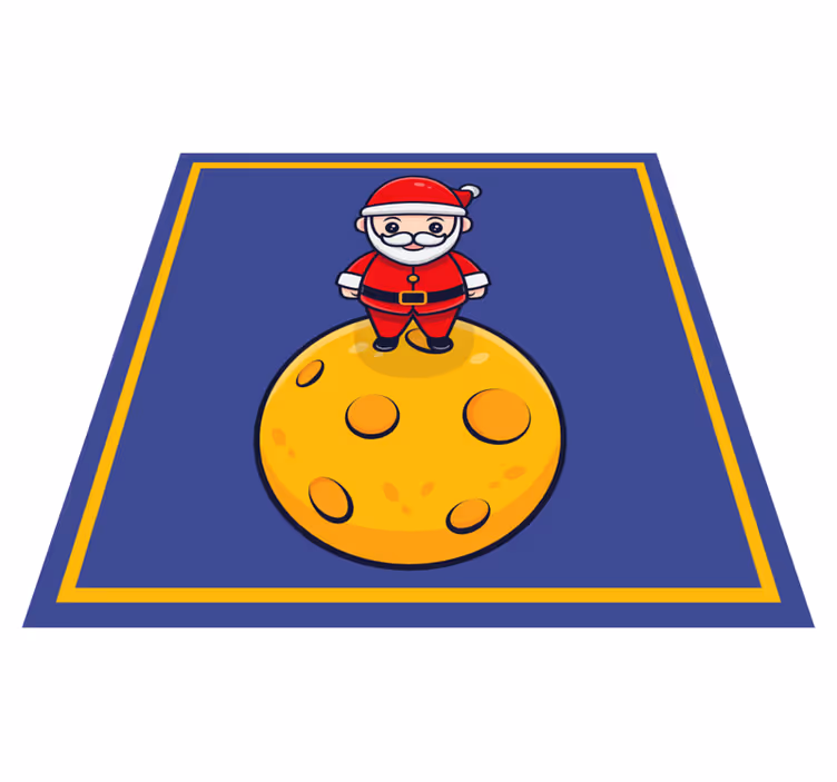 Dywan winylowy na halloween Święty mikołaj na księżycu - TenStickers