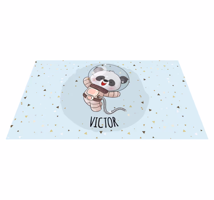Dywan winylowy z imieniem słodka panda astronautka - TenStickers