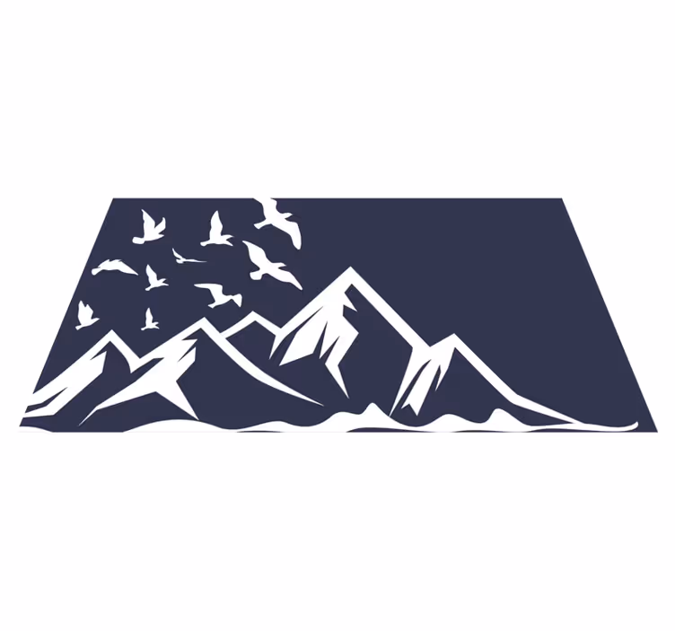 Dywan winylowy natura sylwetka ptaków górskich - TenStickers