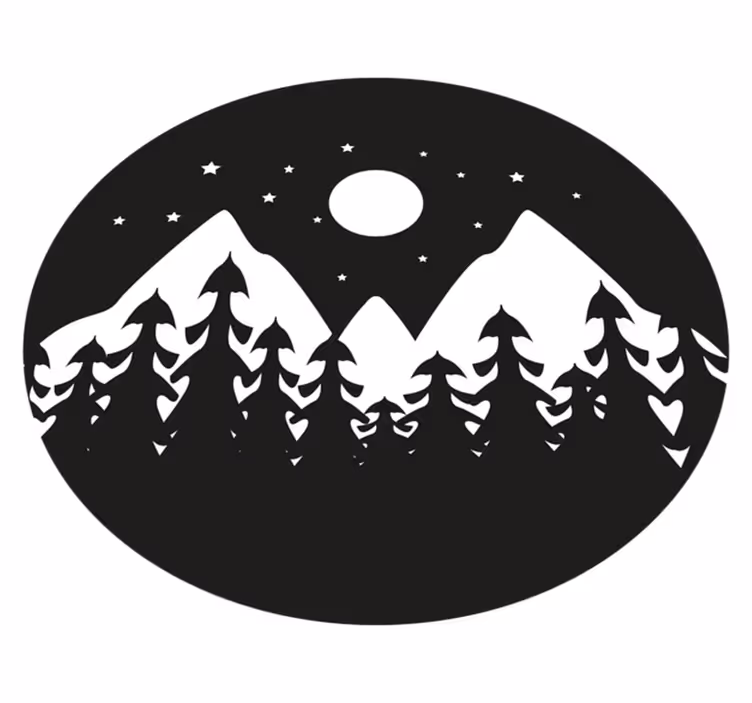 Dywan winylowy natura scena z sylwetką górską - TenStickers