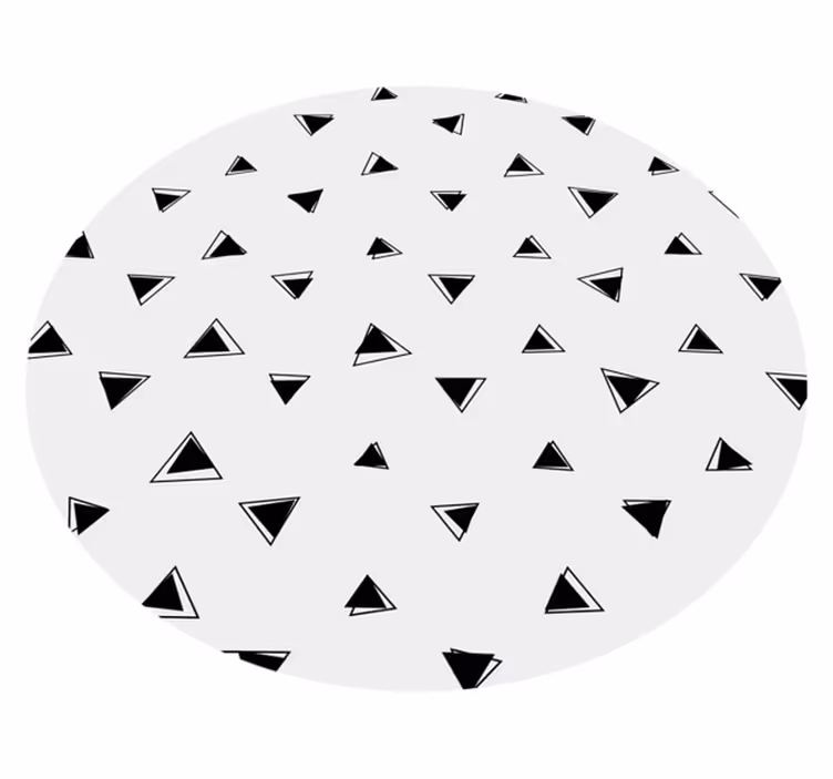 Dywan winylowy wzór geometryczny czarne trójkąty - TenStickers