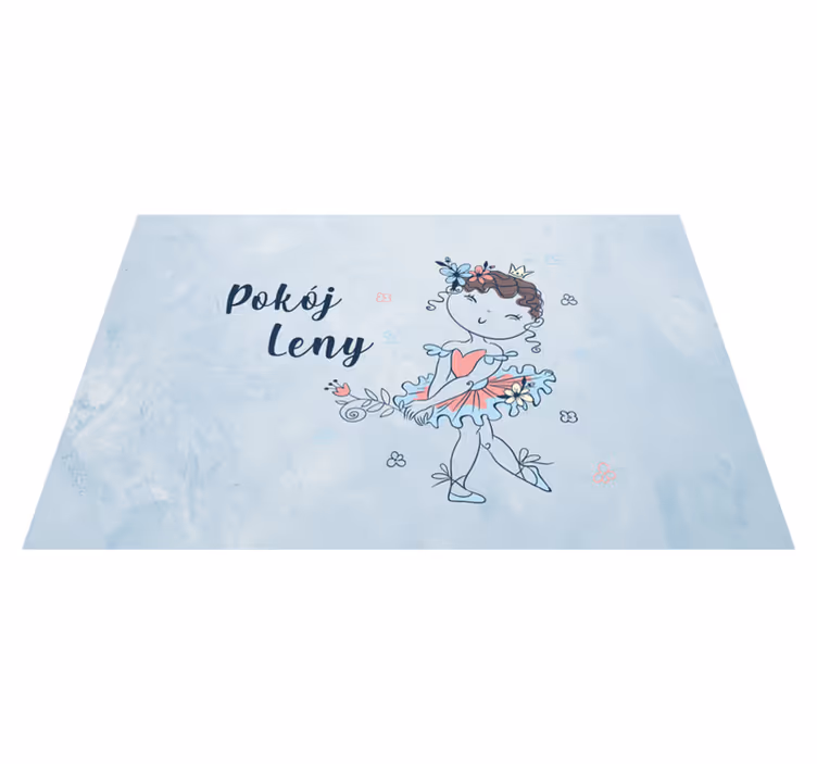 Dywan winylowy z imieniem śliczna mała baletnica ilustracja - TenStickers