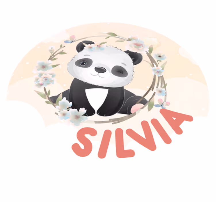 Dywan winylowy z imieniem urocza panda - TenStickers