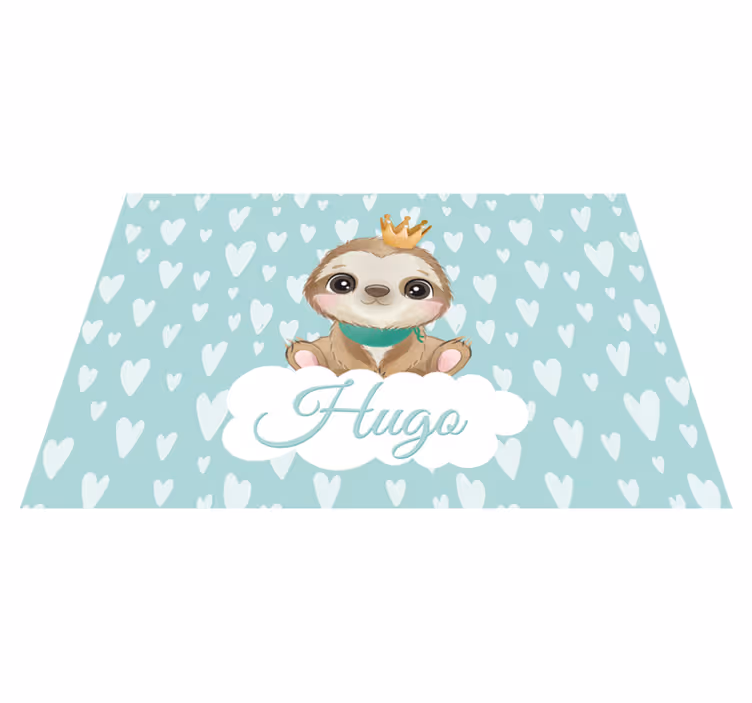 Dywan winylowy dziecięcy leniwiec z imieniem - TenStickers
