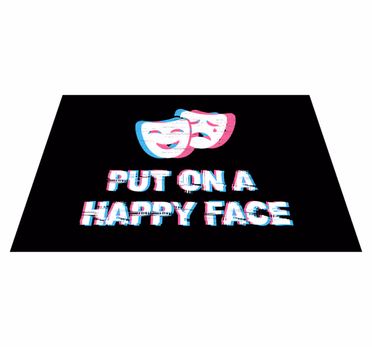 Dywan winylowy napisy szczęśliwy wyraz twarzy - TenStickers