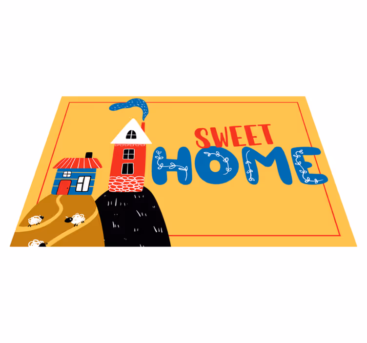 Dywan winylowy do przedpokoju słodki dom - TenStickers