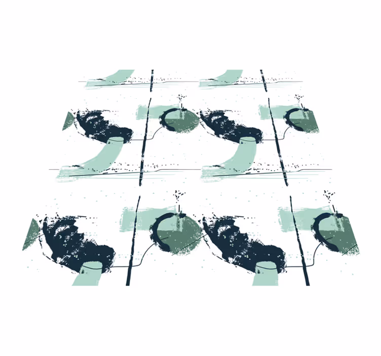 Minimalistyczny dywan winylowy zielone abstrakcyjne smugi - TenStickers