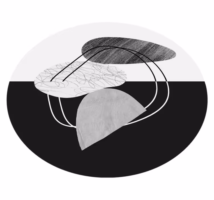 Minimalistyczny dywan winylowy z abstrakcyjnymi kształtami - TenStickers