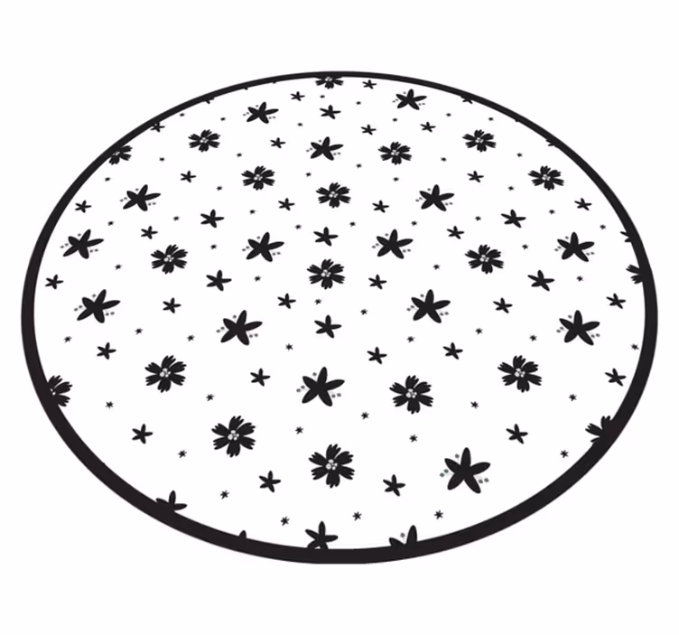 Dywan winylowy w kwiaty i rośliny wzór kwiatowej gwiazdy - TenStickers