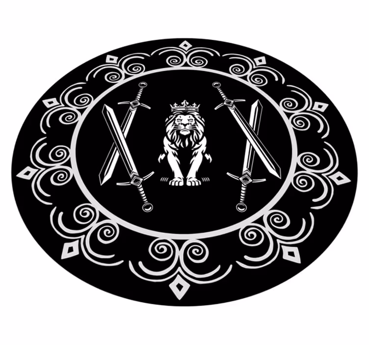 Okrągły dywan winylowy majestatyczny emblemat lwa - TenStickers