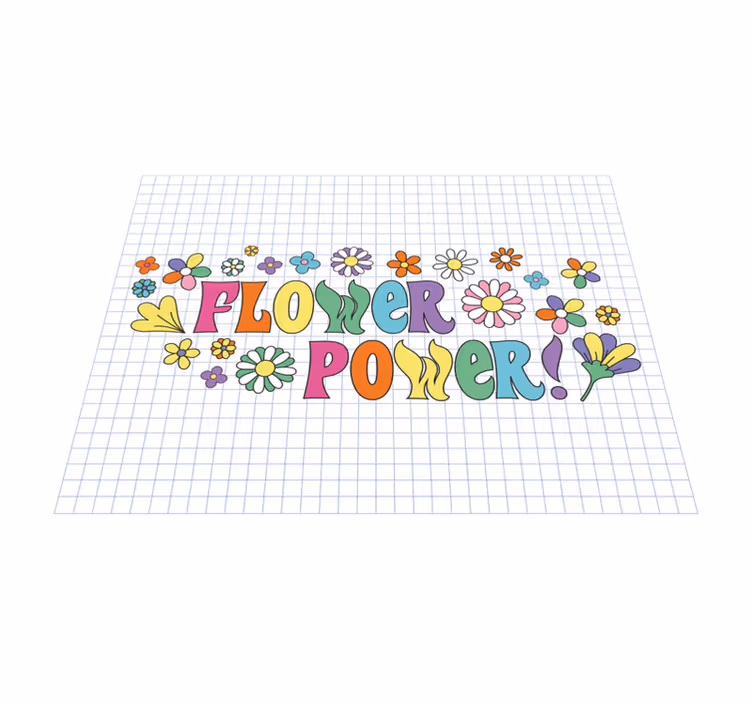 Dywan winylowy w kwiaty i rośliny projekt flower power - TenStickers