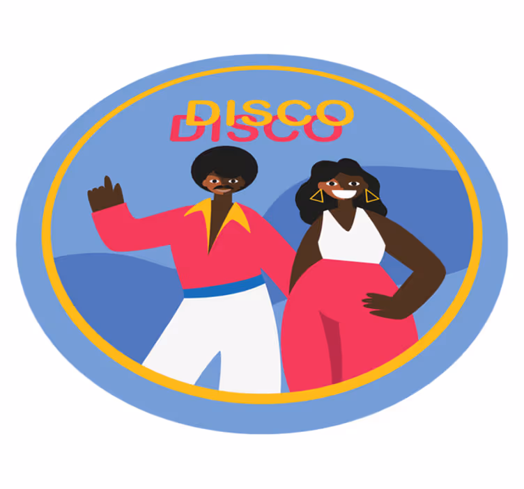 Okrągły dywan winylowy stylowe klimaty disco - TenStickers