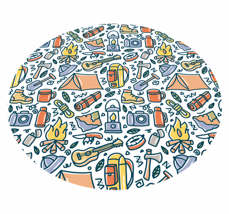 Dywan winylowy dla nastolatków koncept przygody w camping - TenStickers