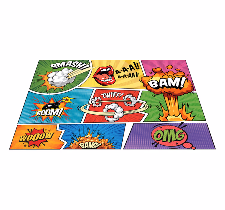 Dywan winylowy dla nastolatków akcja komiksowa - TenStickers