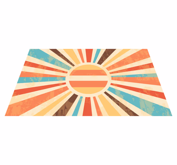 Dywan winylowy retro eksplozja kolorów wschodu słońca - TenStickers