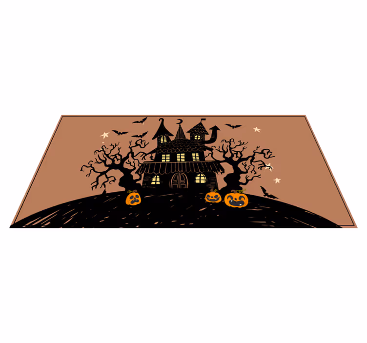 Dywan winylowy na halloween scena nawiedzonego domu - TenStickers