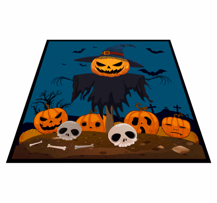 Dywan winylowy na halloween nawiedzająca scena z dynią - TenStickers