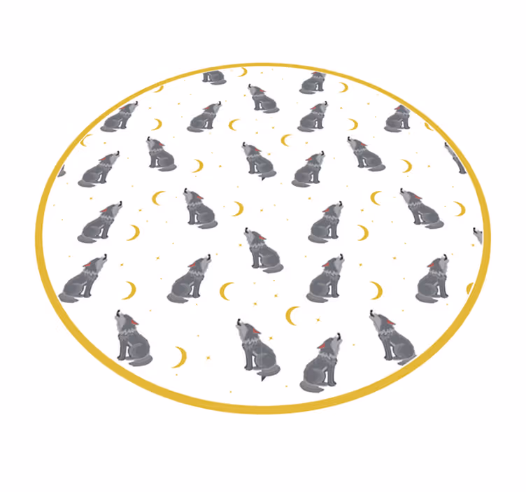 Dywan winylowy wzór zwierzęcy wzór księżyca wilka - TenStickers