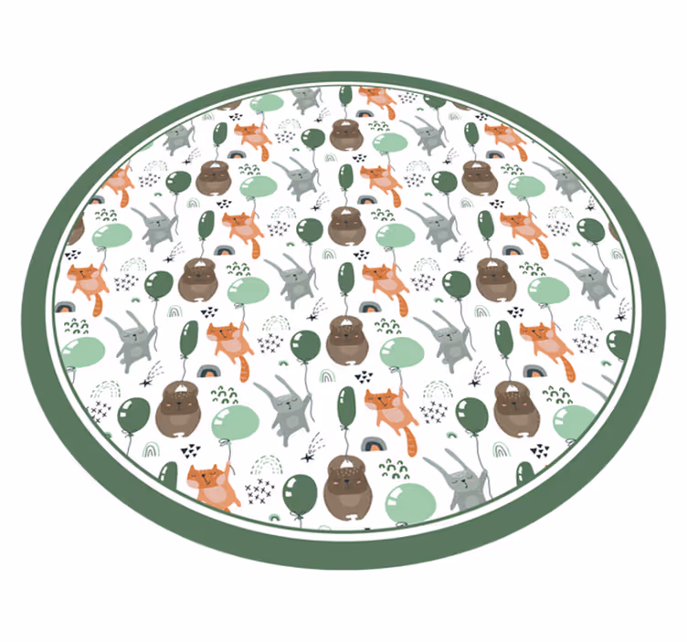 Dywan winylowy dla dziecka z balonami zwierząt - TenStickers