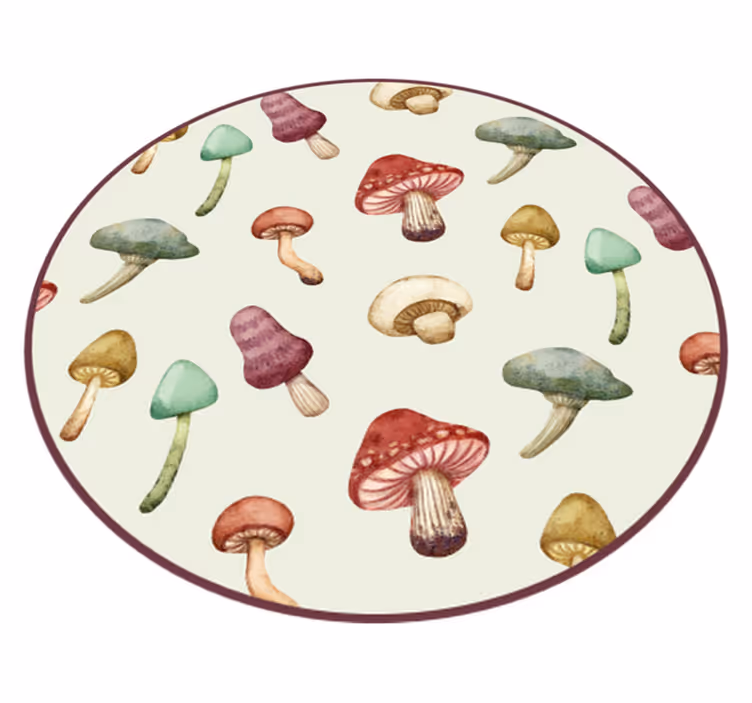 Dywan winylowy natura ilustracje grzybów - TenStickers