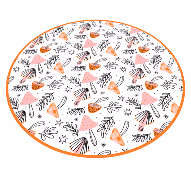 Dywan winylowy w kwiaty i rośliny motyw grzyba nordyckiego - TenStickers