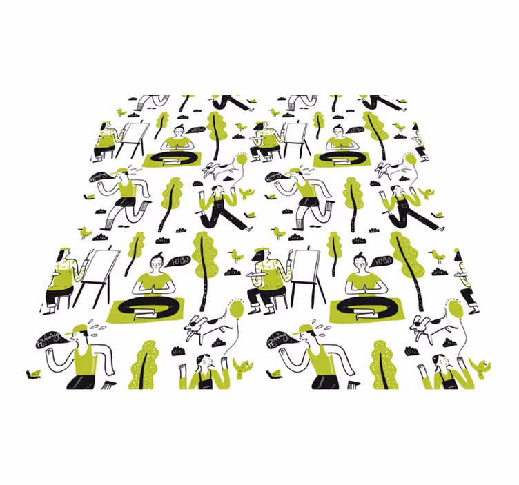 Dywan winylowy tekstura zabawne sceny miejskie - TenStickers