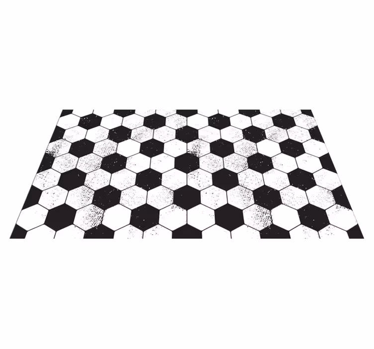 Dywan winylowy wzór geometryczny czarno-biały sześciokątny - TenStickers
