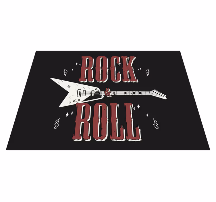 Dywan winylowy napisy gitara elektryczna rock rollowa - TenStickers