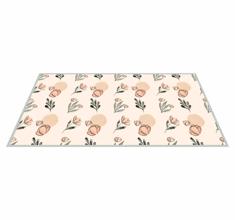 Dywan winylowy w kwiaty i rośliny w odcieniach floralnych - TenStickers