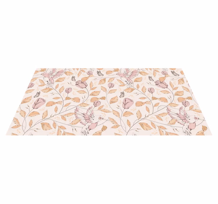 Dywan winylowy do przedpokoju pastelowa kwiatowa elegancja - TenStickers