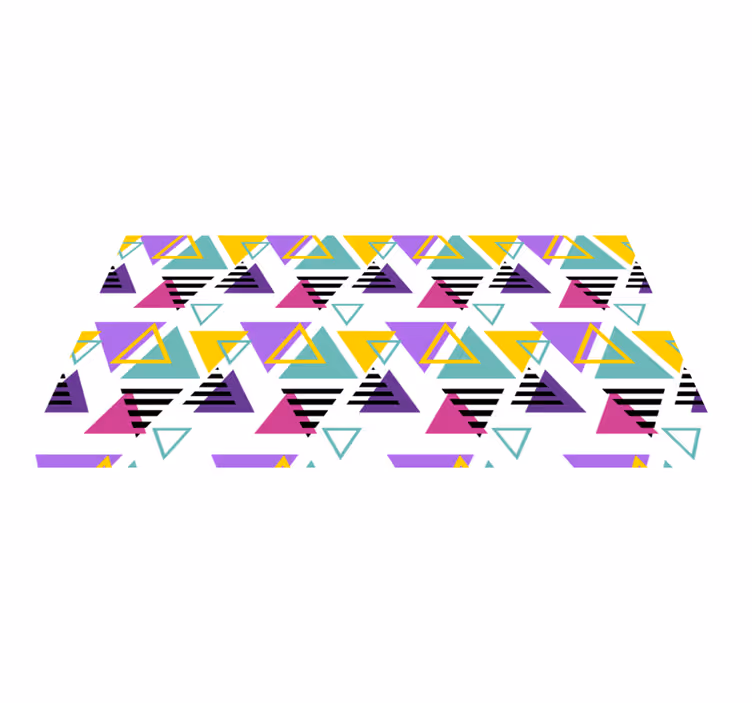 Dywan winylowy wzór geometryczny kolorowy układ trójkątów - TenStickers