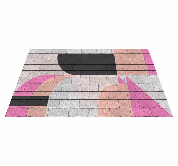 Dywan winylowy wzór geometryczny segmenty kolorystyczne - TenStickers