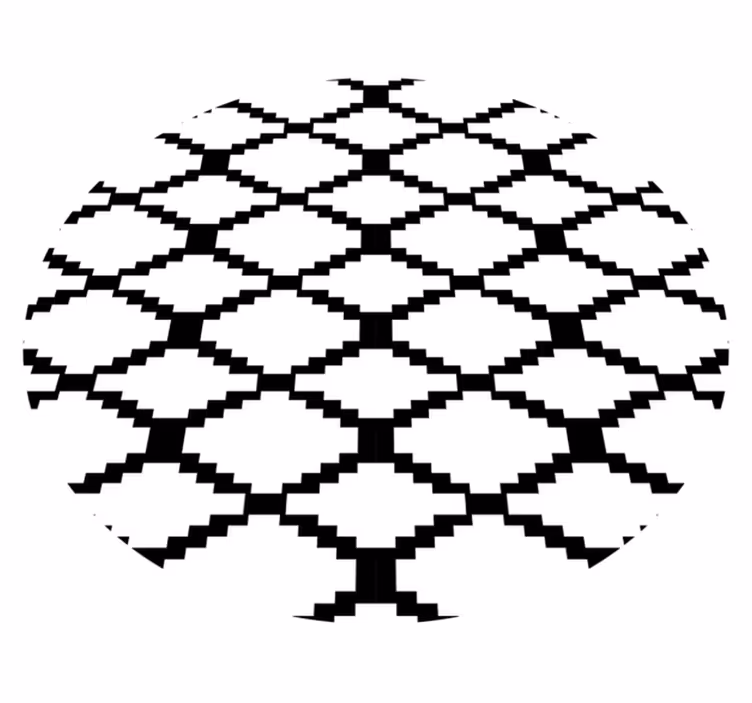 Dywan winylowy wzór geometryczny nowoczesny czarno-biały - TenStickers