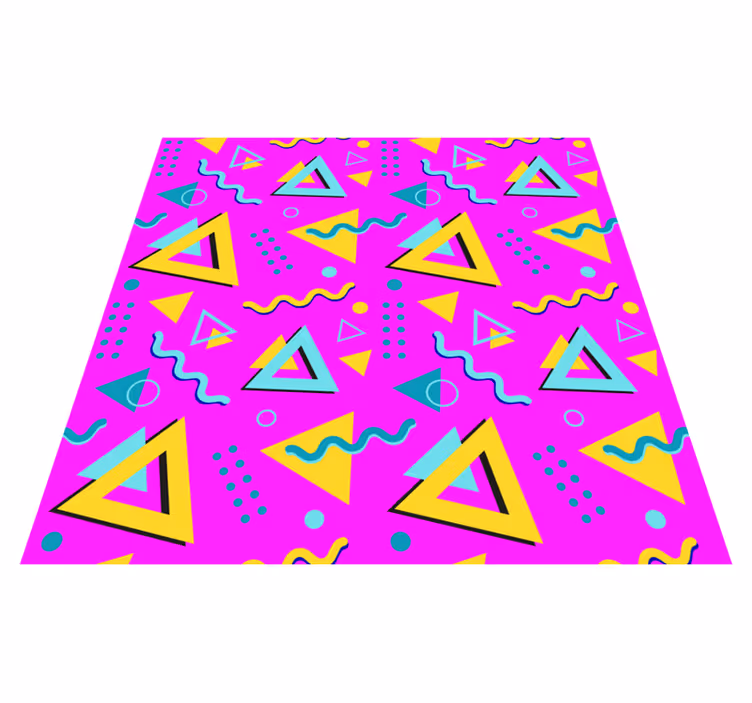 Dywan winylowy wzór geometryczny motyw memphis z lat 80 - TenStickers