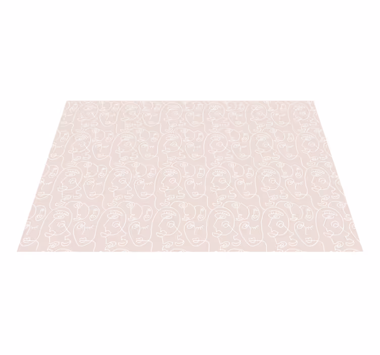 Nowoczesny dywan winylowy minimalistyczna linia twarzy - TenStickers