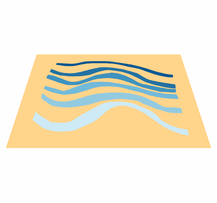 Minimalistyczny dywan winylowy motyw fali zakrzywionej - TenStickers