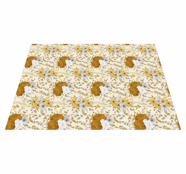Dywan winylowy w kwiaty i rośliny botanical Leafy Design - TenStickers