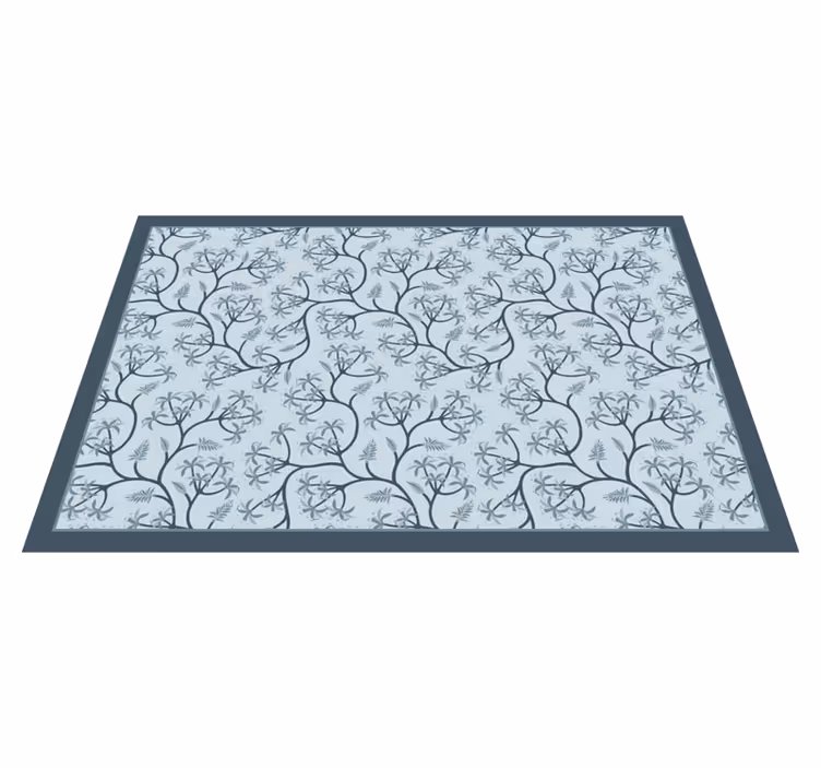 Dywan winylowy w kwiaty i rośliny botaniczny wzór sylwetki - TenStickers
