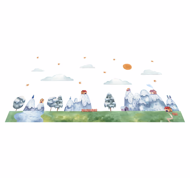 Dywan winylowy dla dzieci zaczarowana scena krajobrazowa - TenStickers