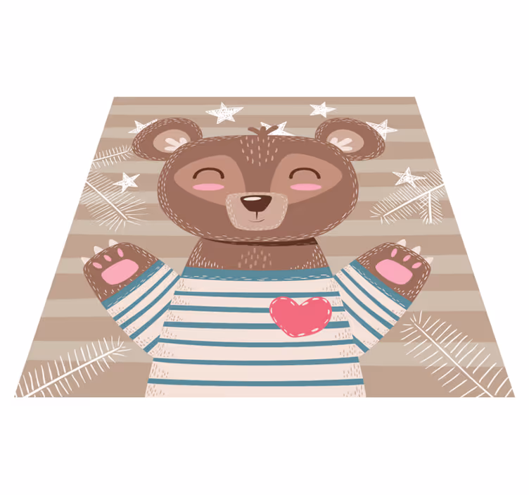 Dywan winylowy dla dzieci urocza ilustracja niedźwiedzia - TenStickers