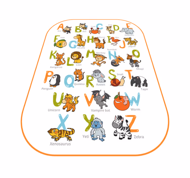 Dywan winylowy alfabet alfabet zwierząt edukacyjnych - TenStickers