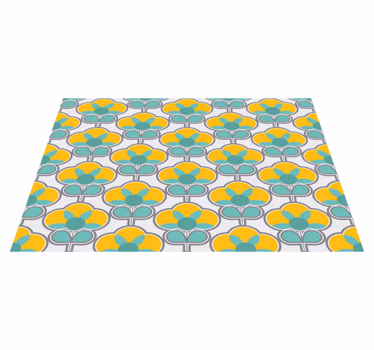 Dywan winylowy geometryczny wzór geometryczny kwiatowy wzór - TenStickers