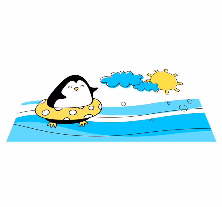 Dywan winylowy dla dzieci zabawna ilustracja pingwina - TenStickers