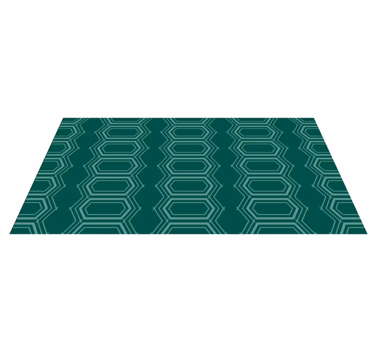 Dywan winylowy wzór geometryczny w kolorze szmaragdowym - TenStickers
