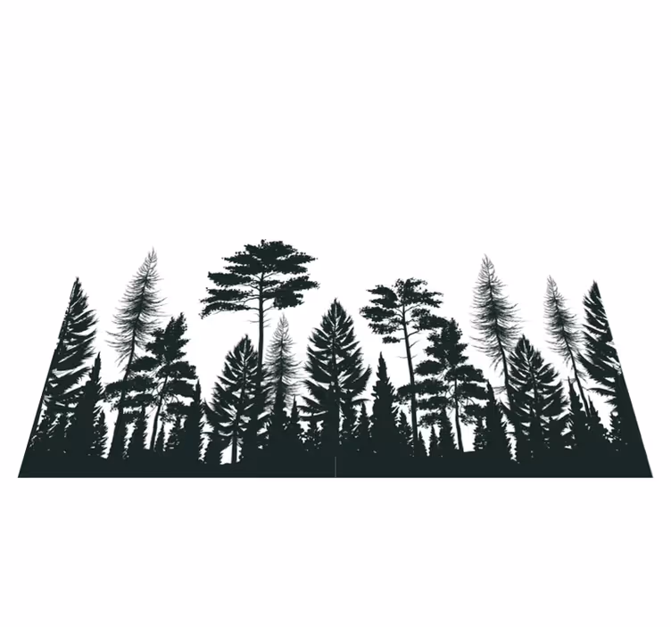 Dywan winylowy natura sylwetka lasu - TenStickers