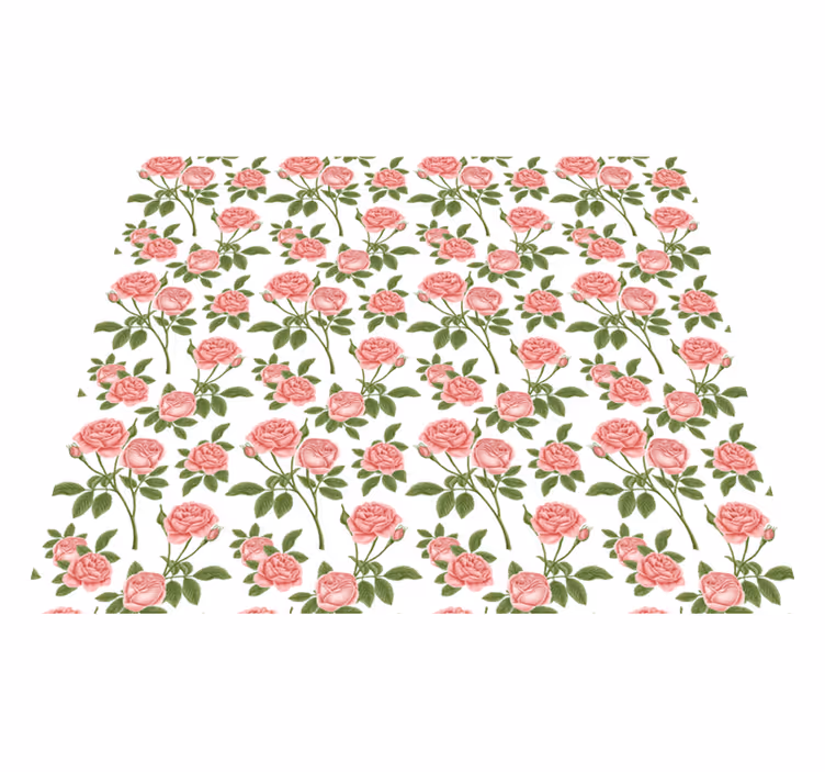Dywan winylowy w kwiaty i rośliny botaniczny wzór róży - TenStickers